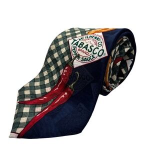 Tabasco Necktie Novelty Silk Tie‎ Food Print Red Green Blue Menswear